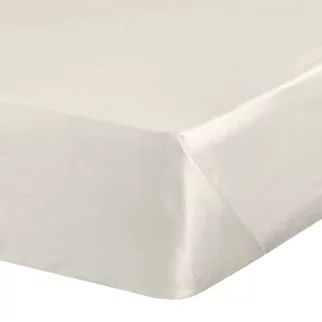 Prześcieradło bez gumki 180x210 cm z satyny bawełnianej kolor kremowy 125 g/m2 DINA Diva Line Eurofirany