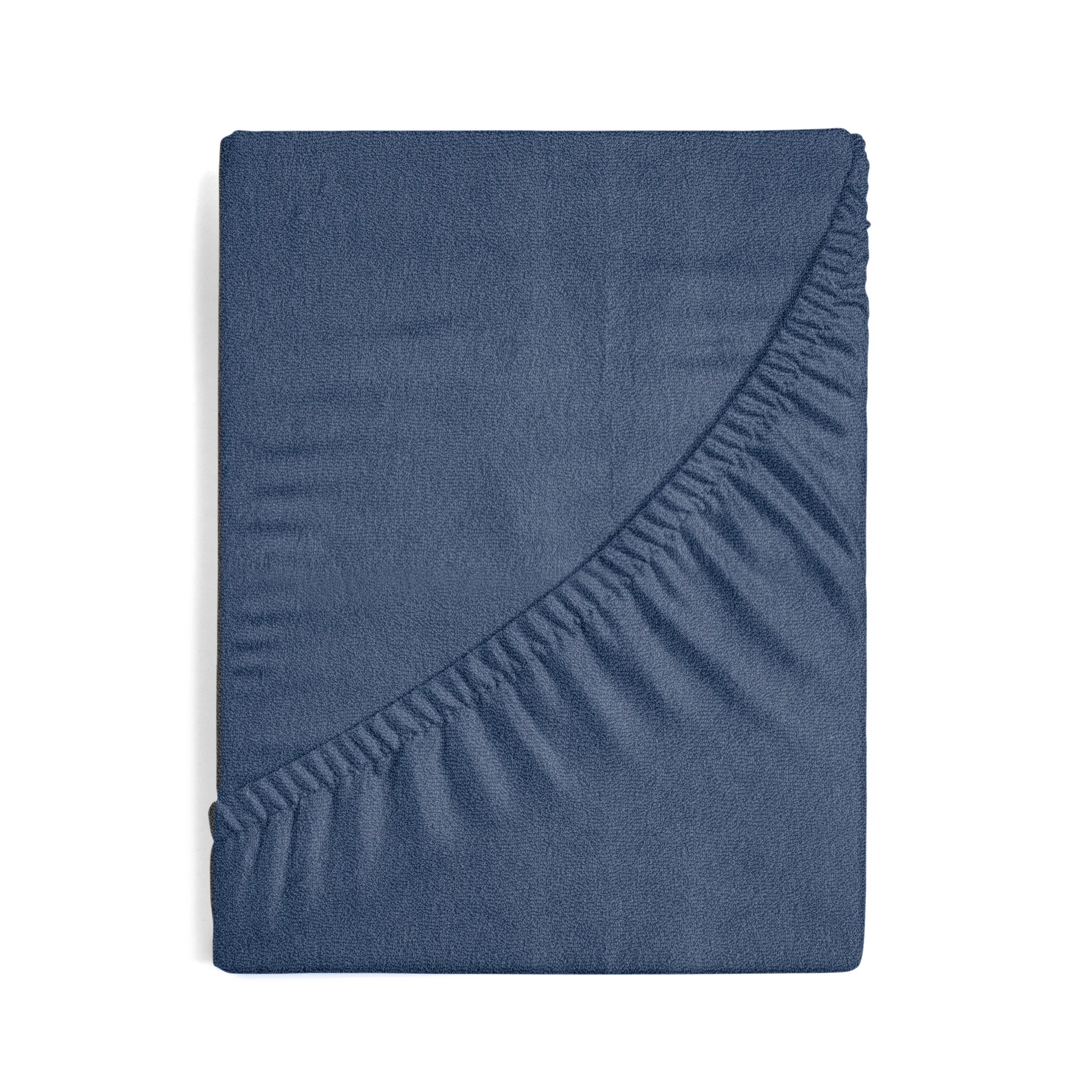 Prześcieradło frotte z gumką 160x200 cm z bawełny kolor granatowy 170 g/m2 Design 91 Eurofirany