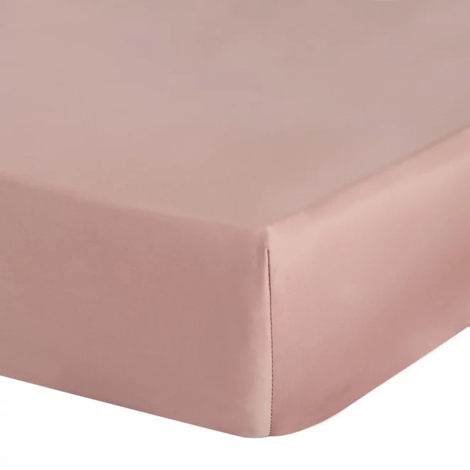 Prześcieradło gładkie z gumką 140x200 cm z satyny bawełnianej kolor różowy 125 g/m2 NOVA 3 Eurofirany
