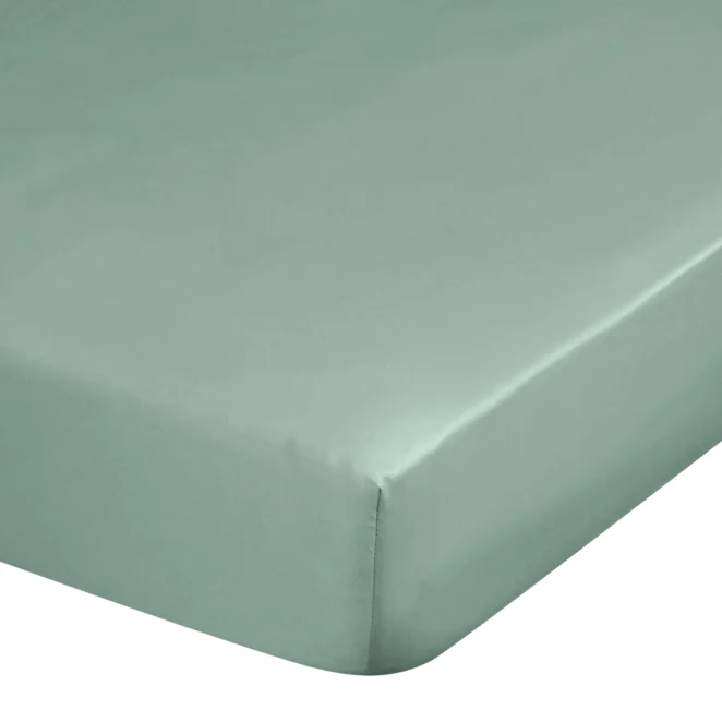 Prześcieradło gładkie z gumką 220x200 cm z satyny bawełnianej kolor miętowy 125 g/m2 NOVA 3 Eurofirany