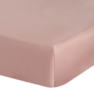 Prześcieradło gładkie z gumką 220x200 cm z satyny bawełnianej kolor różowy 125 g/m2 NOVA 3 Eurofirany