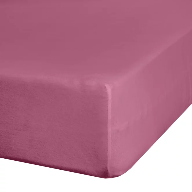 Prześcieradło jersey z gumką 120x200 cm z bawełny kolor różowy 140 g/m2 ADELA Eurofirany