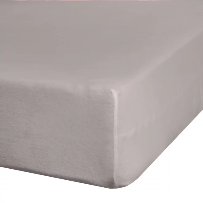 Prześcieradło jersey z gumką 140x200 cm z bawełny kolor jasnoszary 140 g/m2 Eurofirany