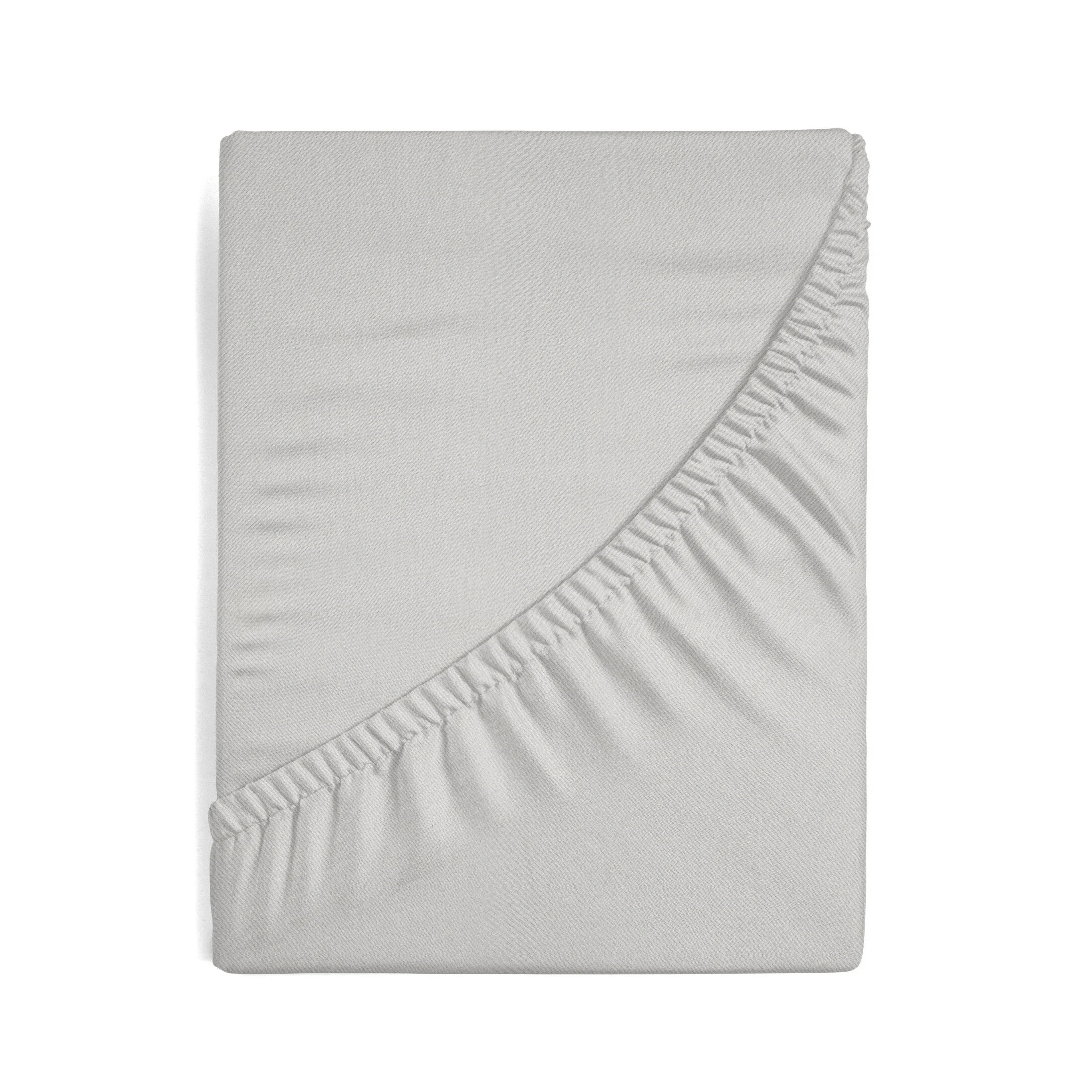 Prześcieradło jersey z gumką 180x200 cm z bawełny kolor jasnoszary 125 g/m2 Design 91 Eurofirany