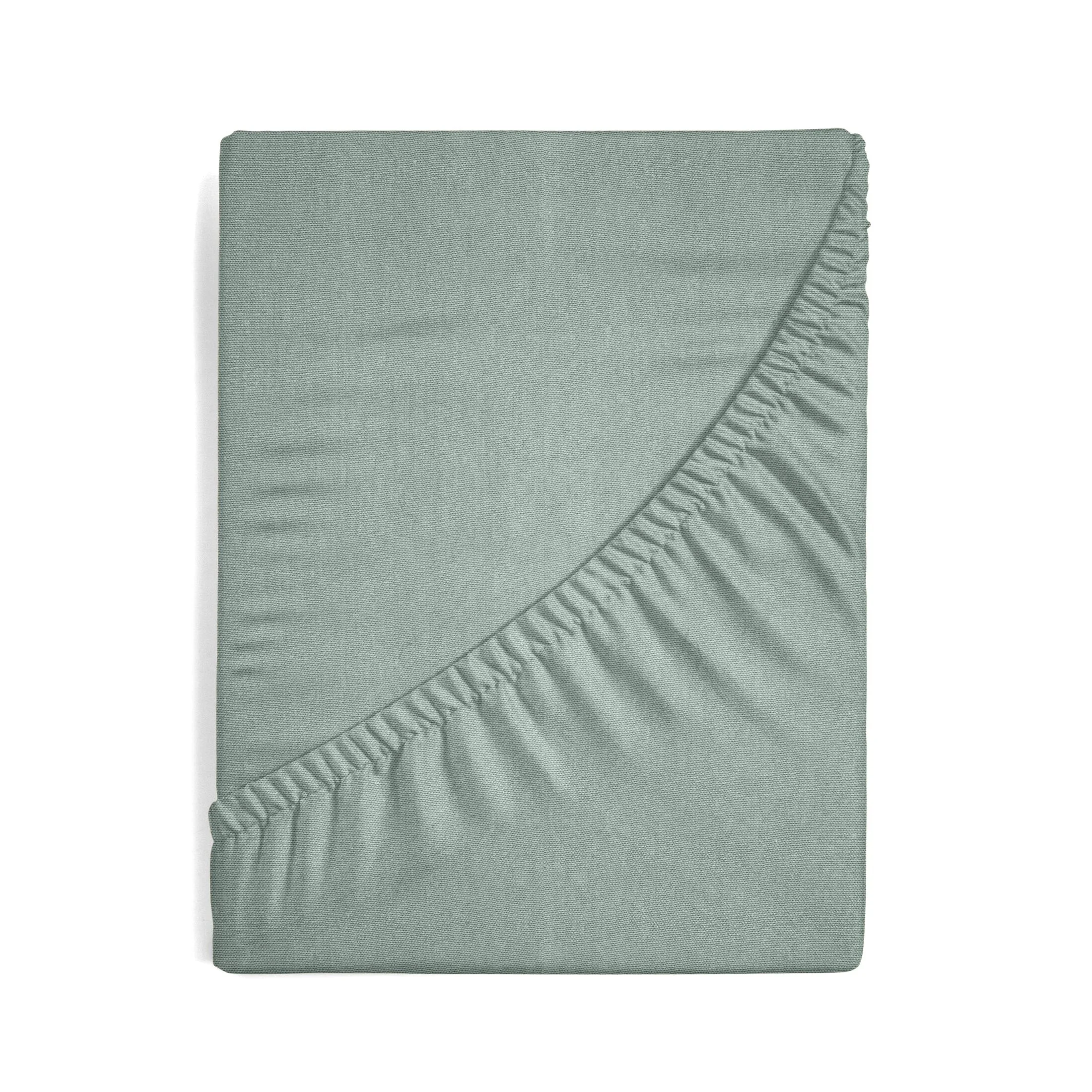 Prześcieradło jersey z gumką 180x200 cm z bawełny kolor szałwiowy 125 g/m2 Design 91 Eurofirany