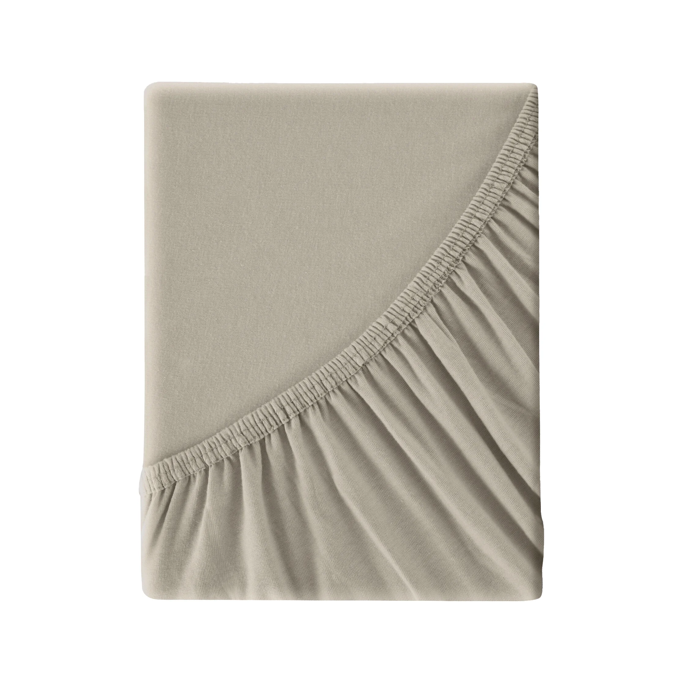 Prześcieradło jersey z gumką 220x200 cm z bawełny kolor beżowy 140 g/m2 Eurofirany