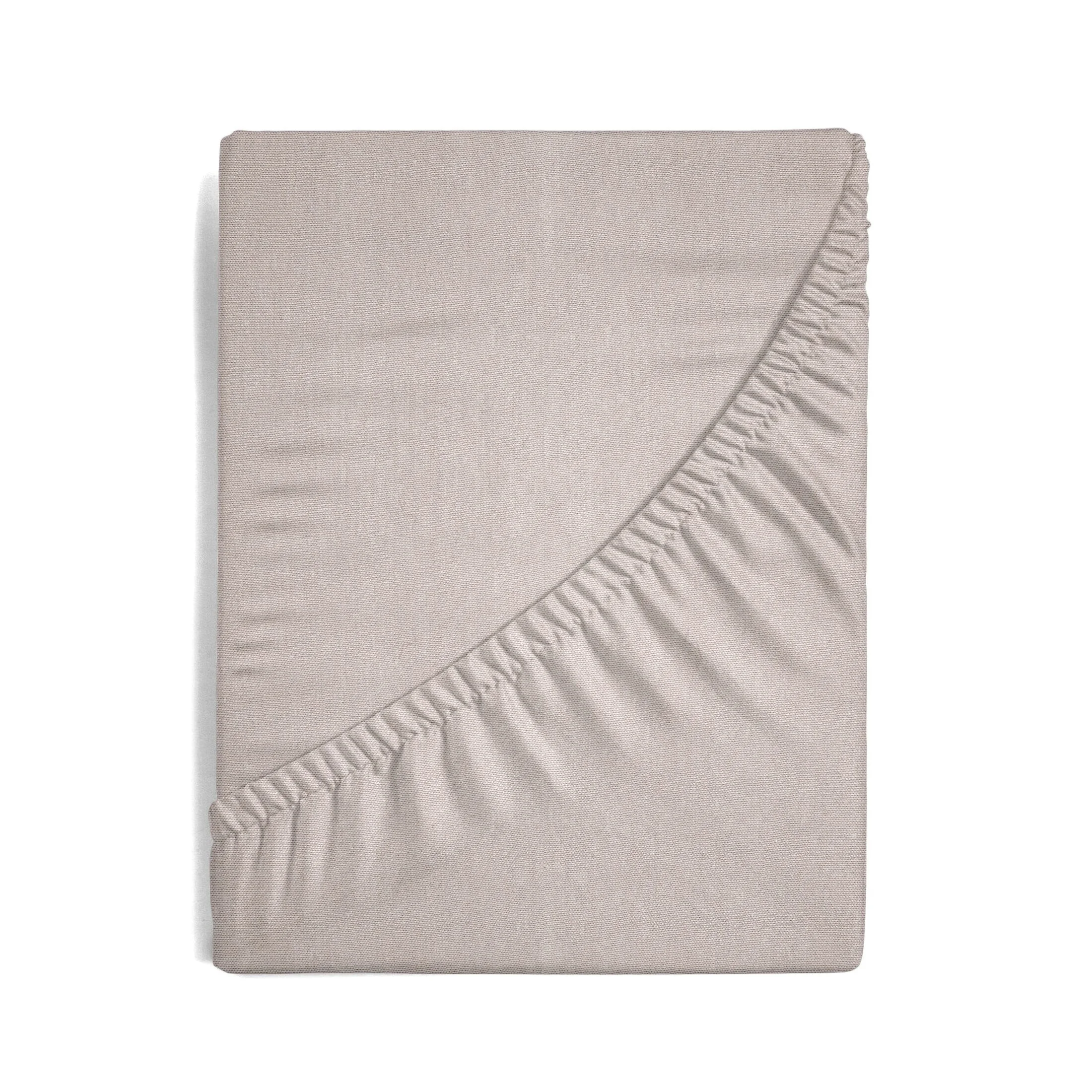 Prześcieradło jersey z gumką 220x200 cm z bawełny kolor ciemnobeżowy 125 g/m2 Design 91 Eurofirany