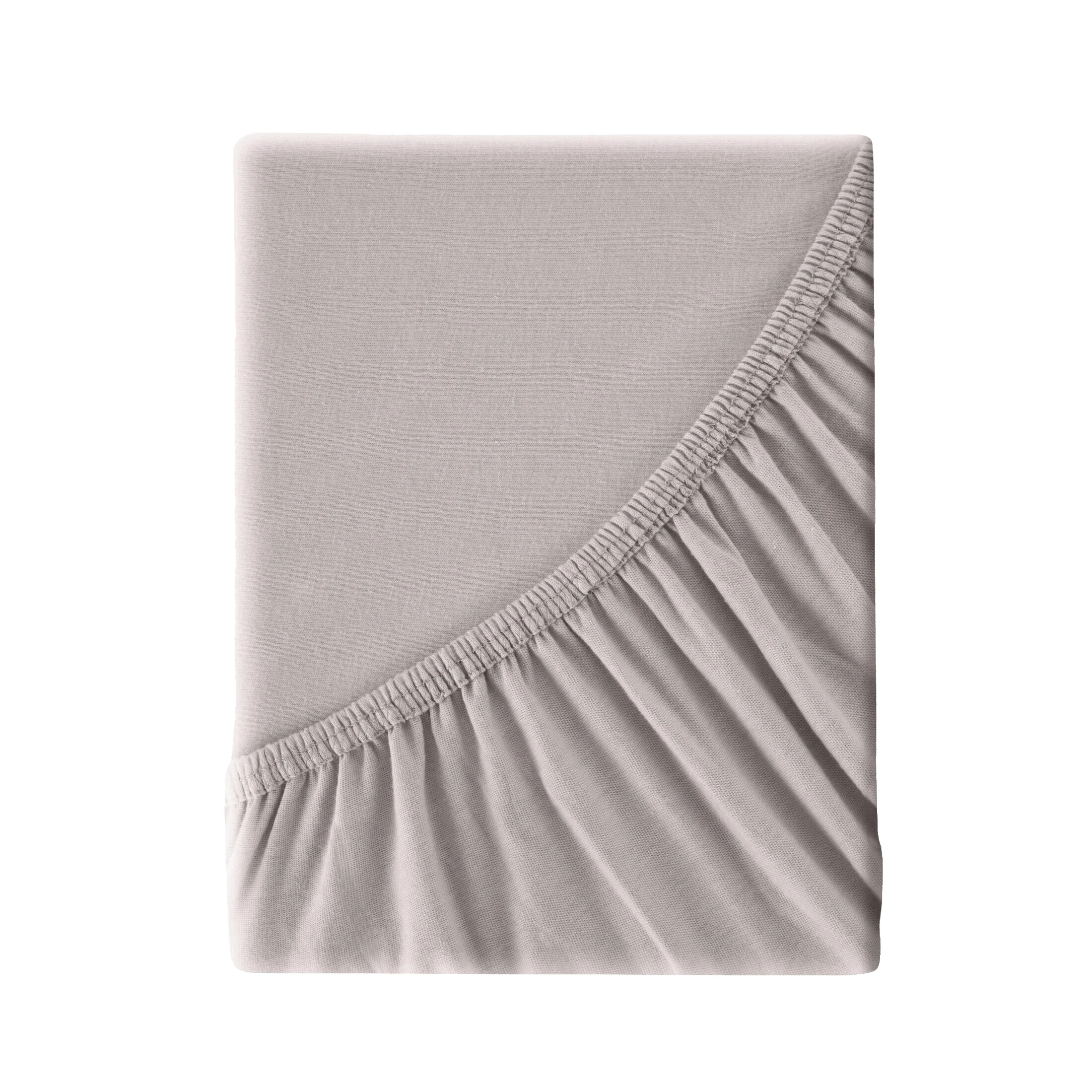 Prześcieradło jersey z gumką 240x200 cm z bawełny kolor jasnoszary 140 g/m2 Eurofirany