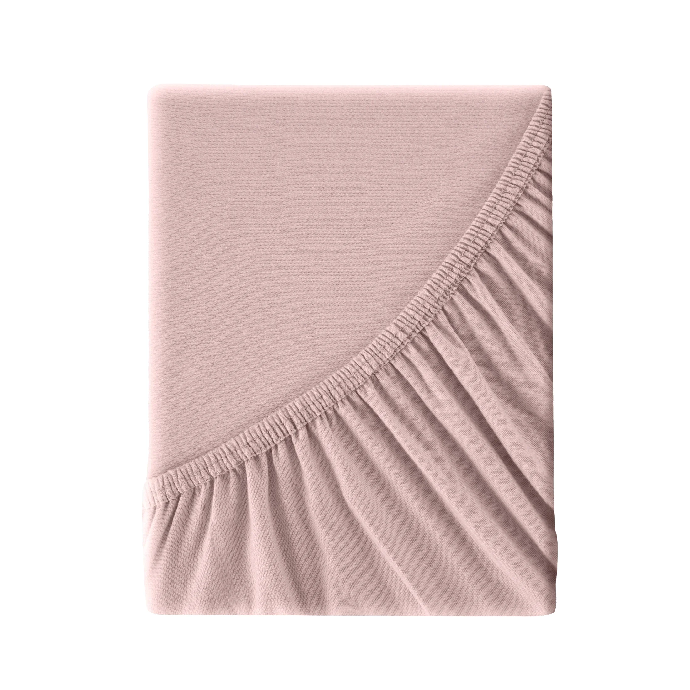 Prześcieradło jersey z gumką 240x200 cm z bawełny kolor pudrowy róż 140 g/m2 Eurofirany