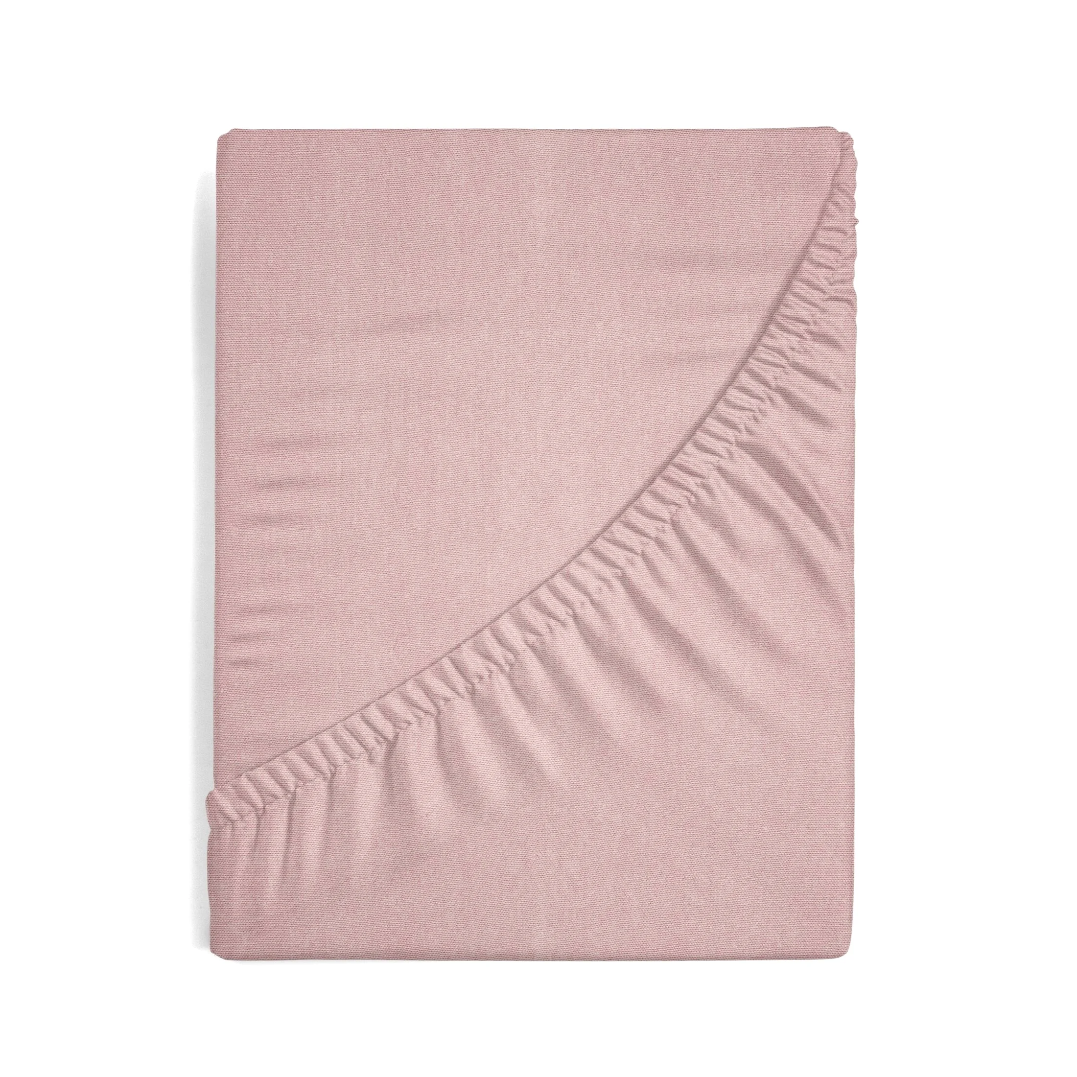 Prześcieradło jersey z gumką 240x220 cm z bawełny kolor jasnoróżowy 125 g/m2 Design 91 Eurofirany