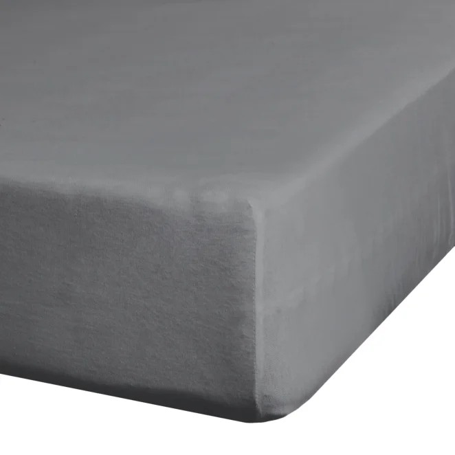 Prześcieradło jersey z gumką 90x200 cm z bawełny kolor stalowy 190 g/m2 Eurofirany Premium