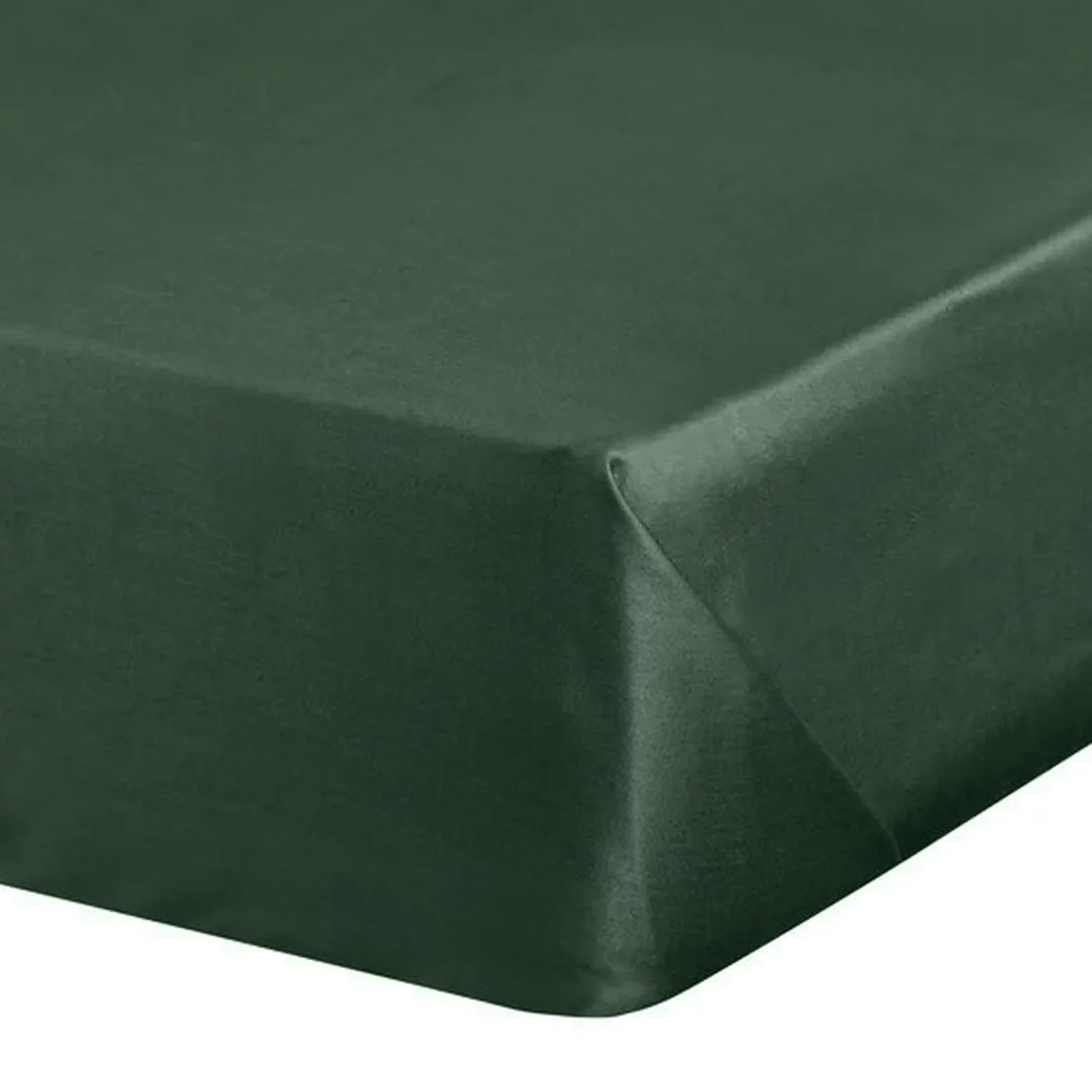 Prześcieradło gładkie bez gumki 220x210 cm z satyny bawełnianej kolor ciemnozielony 125 g/m2 NOVA Eurofirany