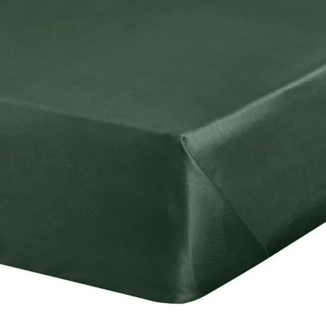 Prześcieradło gładkie bez gumki 220x210 cm z satyny bawełnianej kolor ciemnozielony 125 g/m2 NOVA Eurofirany