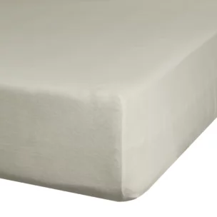 Prześcieradło gładkie z gumką 100x200 cm z satyny bawełnianej kolor szarobeżowy 125 g/m2 NOVA 3 Eurofirany