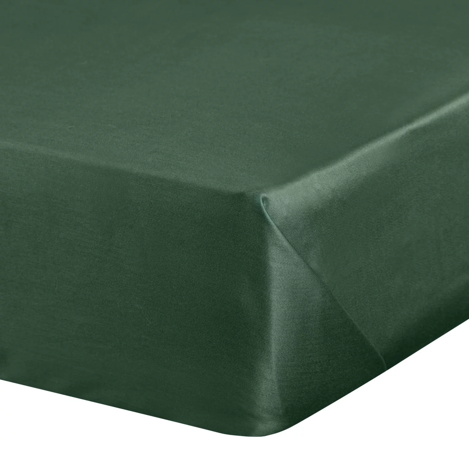 Prześcieradło gładkie bez gumki 160x210 cm z satyny bawełnianej kolor ciemnozielony 125 g/m2 NOVA Eurofirany