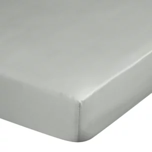 Prześcieradło z gumką 100x200 cm z satyny bawełnianej kolor jasnoszary 125 g/m2 DINA Diva Line Eurofirany