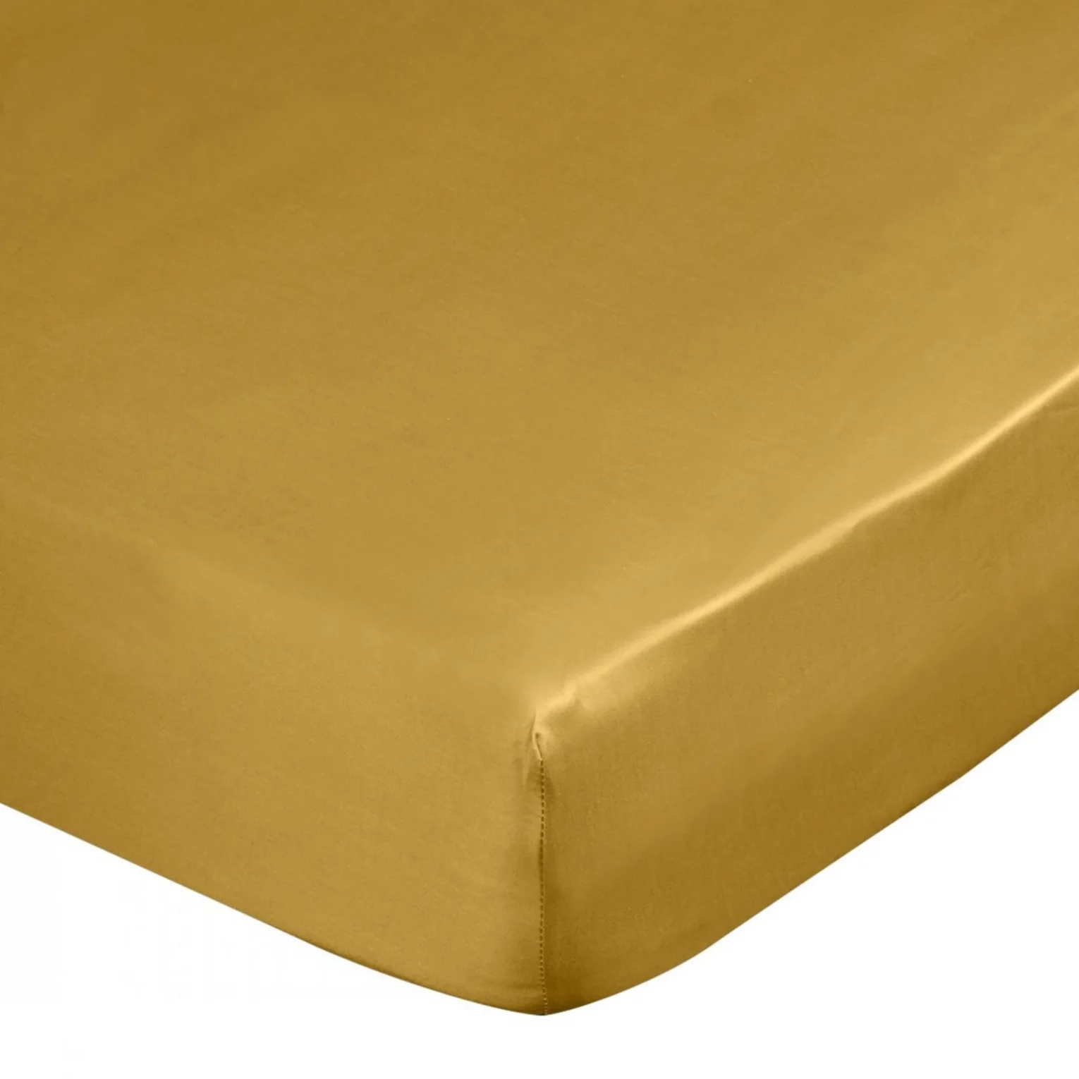 Prześcieradło z gumką 100x200 cm z satyny bawełnianej kolor musztardowy 125 g/m2 DINA Diva Line Eurofirany