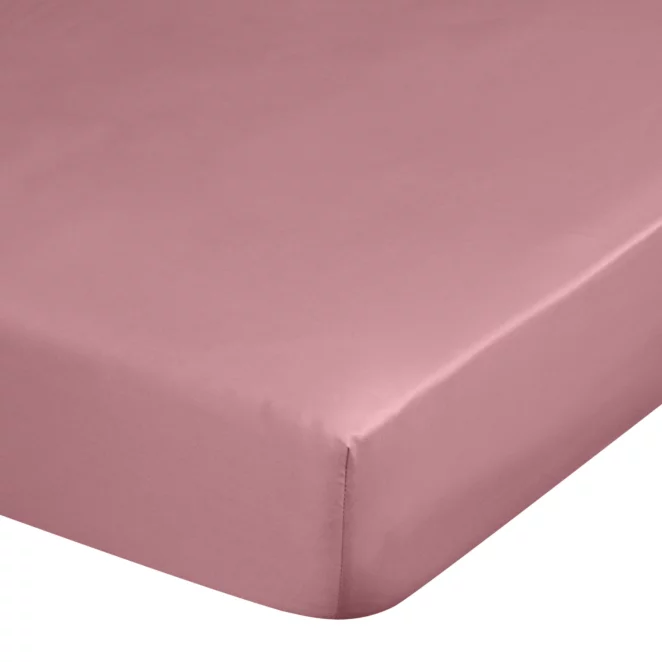 Prześcieradło z gumką 140x200 cm z satyny bawełnianej kolor pudrowy róż 125 g/m2 DINA Diva Line Eurofirany