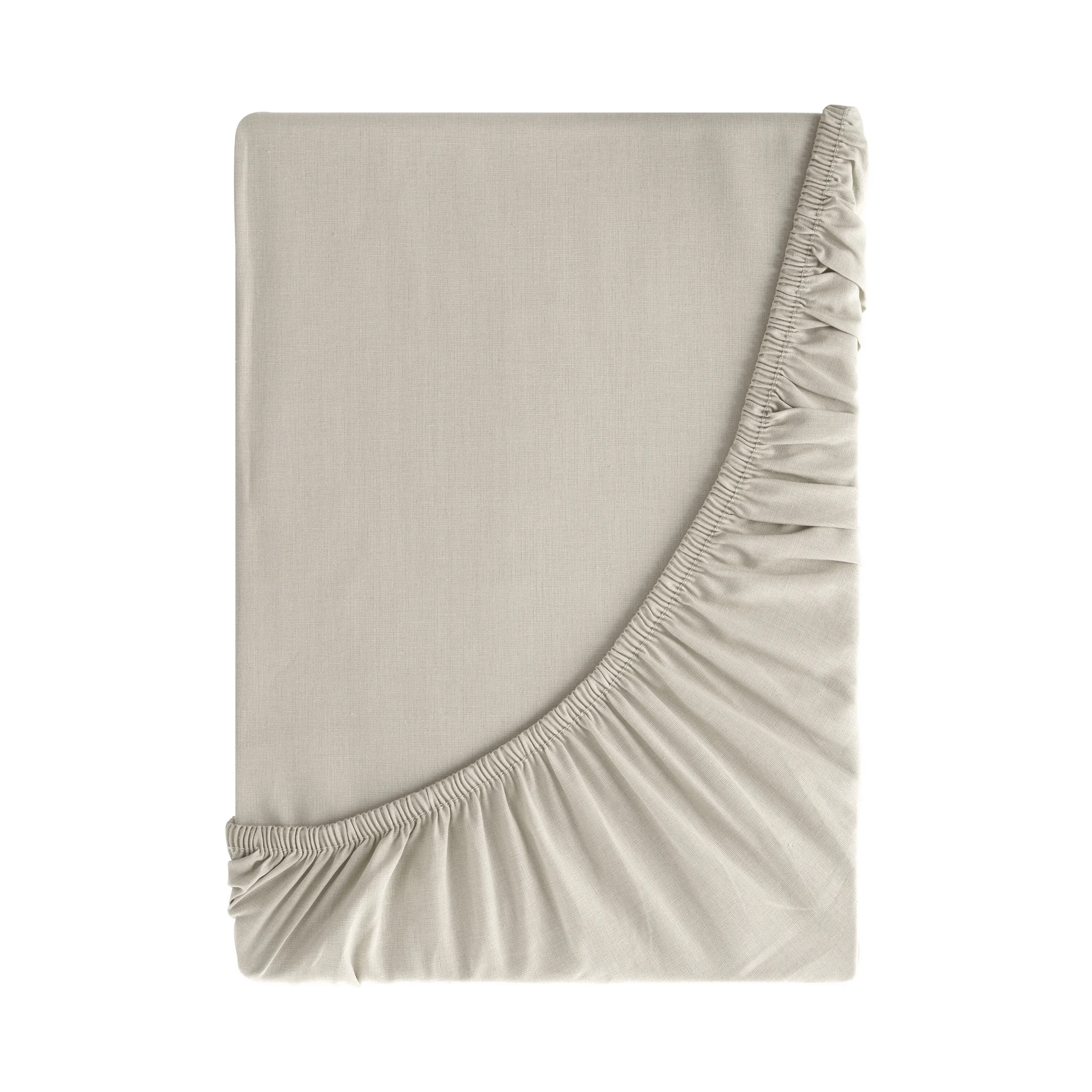Prześcieradło z gumką 160x200 cm z bawełny kolor beżowy 105 g/m2 BASIC Eurofirany