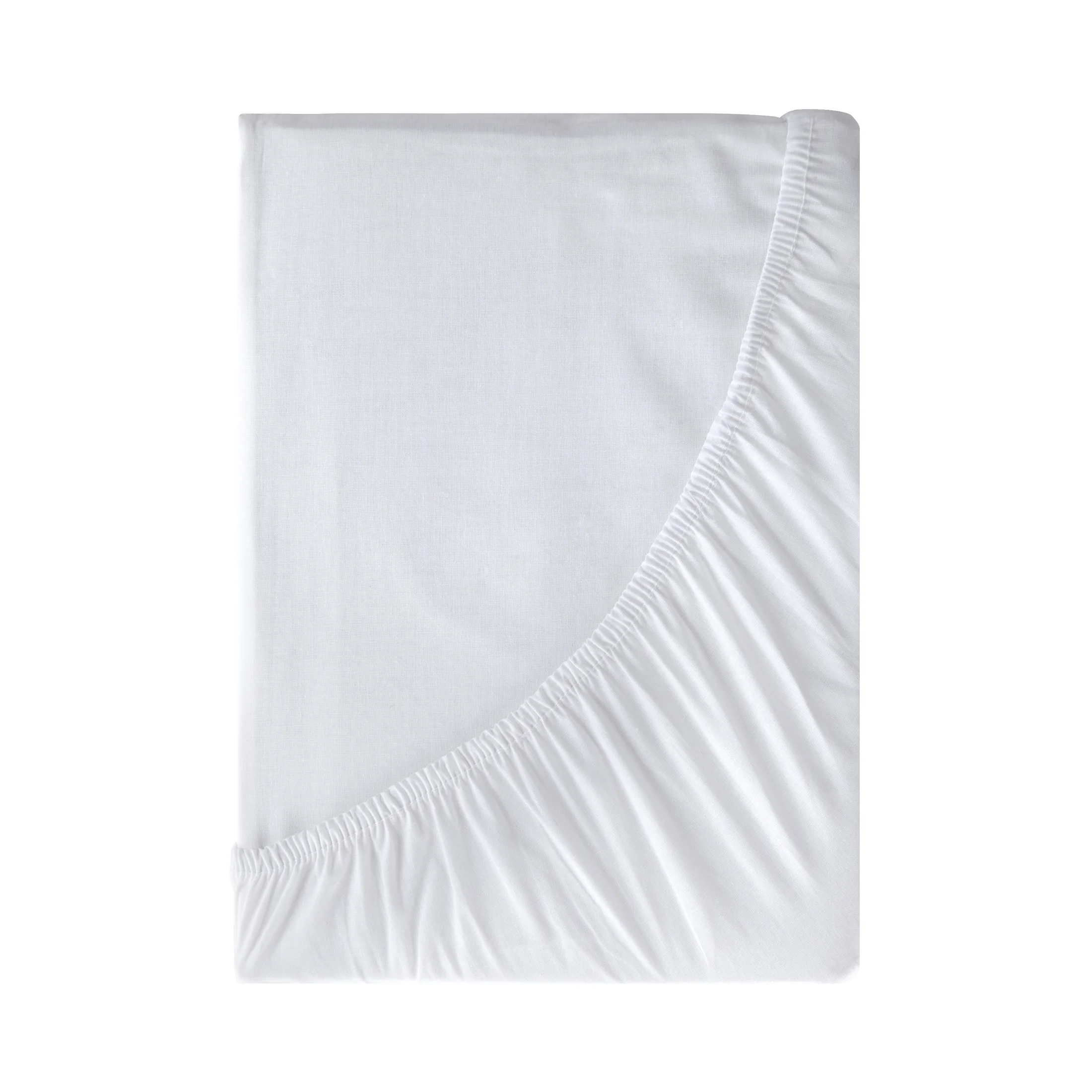 Prześcieradło z gumką 160x200 cm z bawełny kolor biały 105 g/m2 BASIC Eurofirany