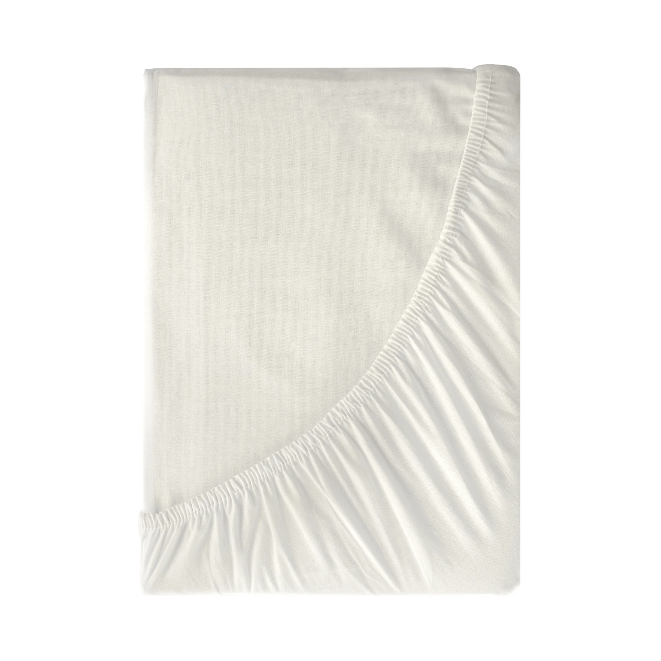 Prześcieradło z gumką 160x200 cm z bawełny kolor kremowy 105 g/m2 BASIC Eurofirany
