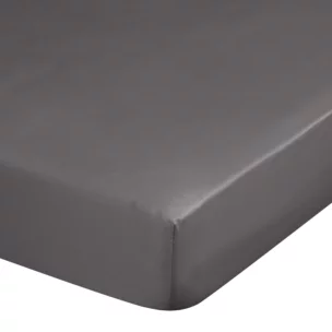 Prześcieradło z gumką 160x200 cm z satyny bawełnianej kolor stalowy 125 g/m2 DINA Diva Line Eurofirany