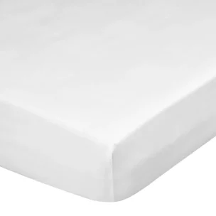 Prześcieradło z gumką 180x200 cm z satyny bawełnianej kolor biały 125 g/m2 DINA Diva Line Eurofirany
