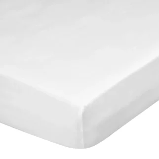 Prześcieradło z gumką 180x200 cm z satyny bawełnianej kolor biały 125 g/m2 DINA Diva Line Eurofirany