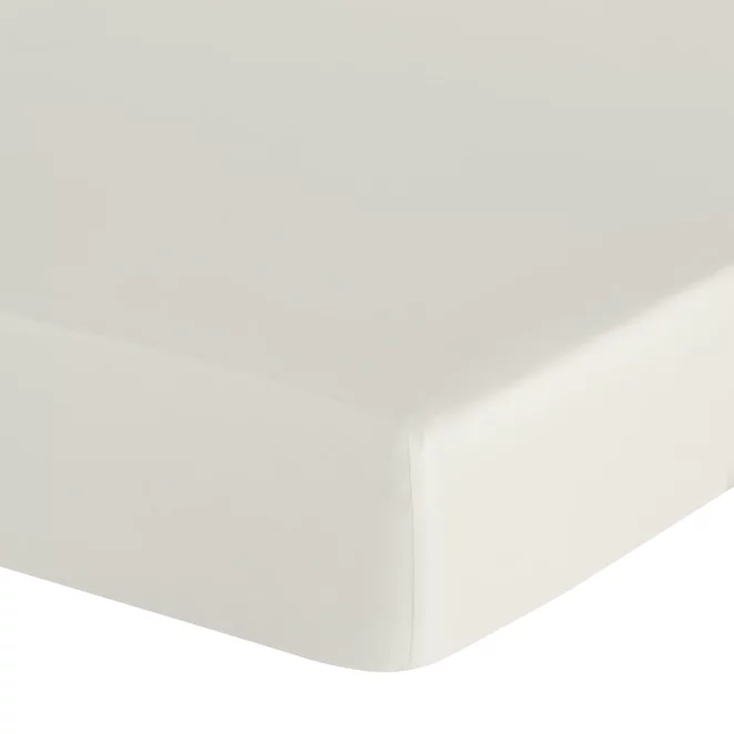 Prześcieradło z gumką 220x200 cm z bawełny kolor kremowy 105 g/m2 BASIC Eurofirany
