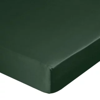 Prześcieradło z gumką 220x200 cm z satyny bawełnianej kolor ciemnozielony 125 g/m2 DINA Diva Line Eurofirany