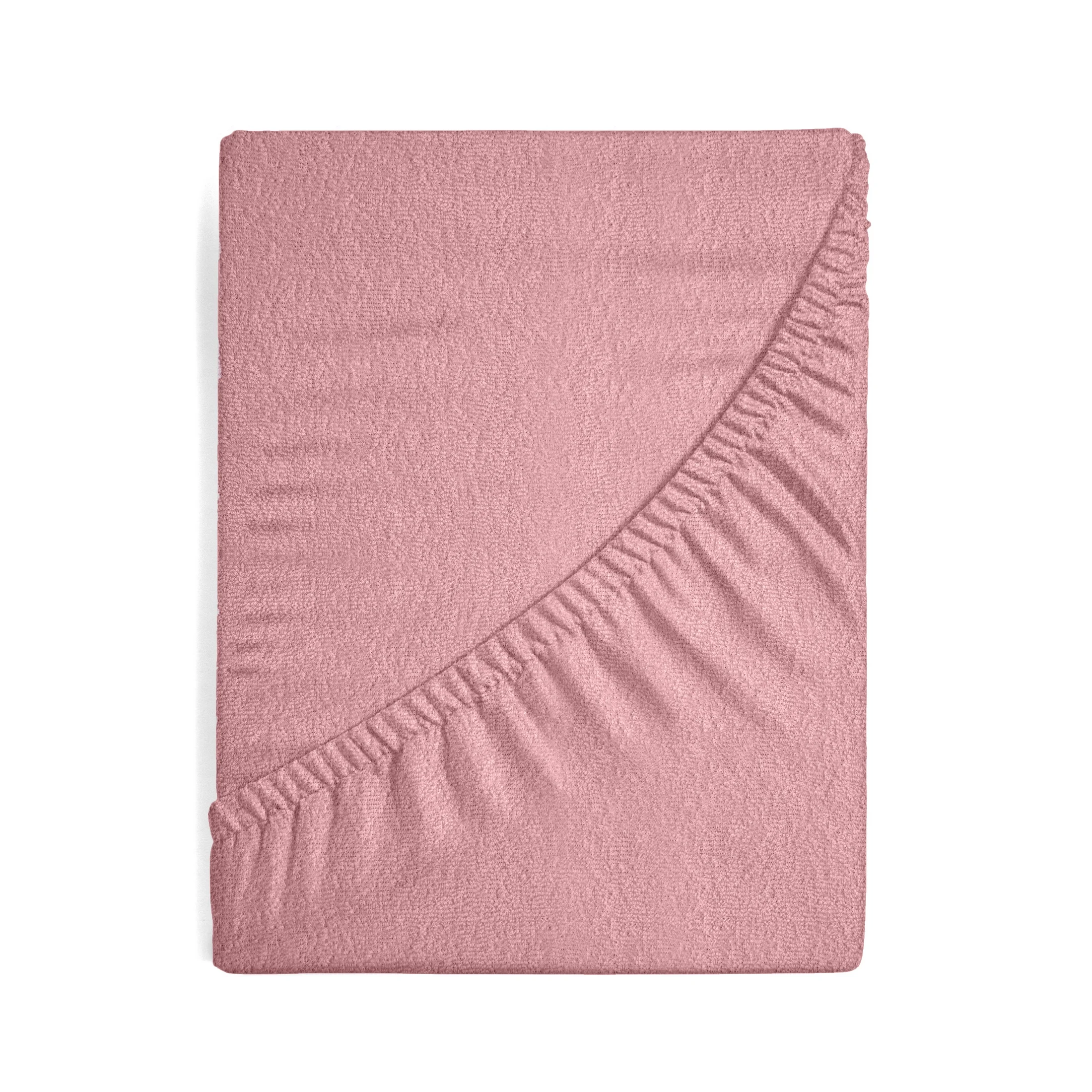 Prześcieradło frotte z gumką 140x200 cm z bawełny kolor pudrowy róż 170 g/m2 Design 91 Eurofirany