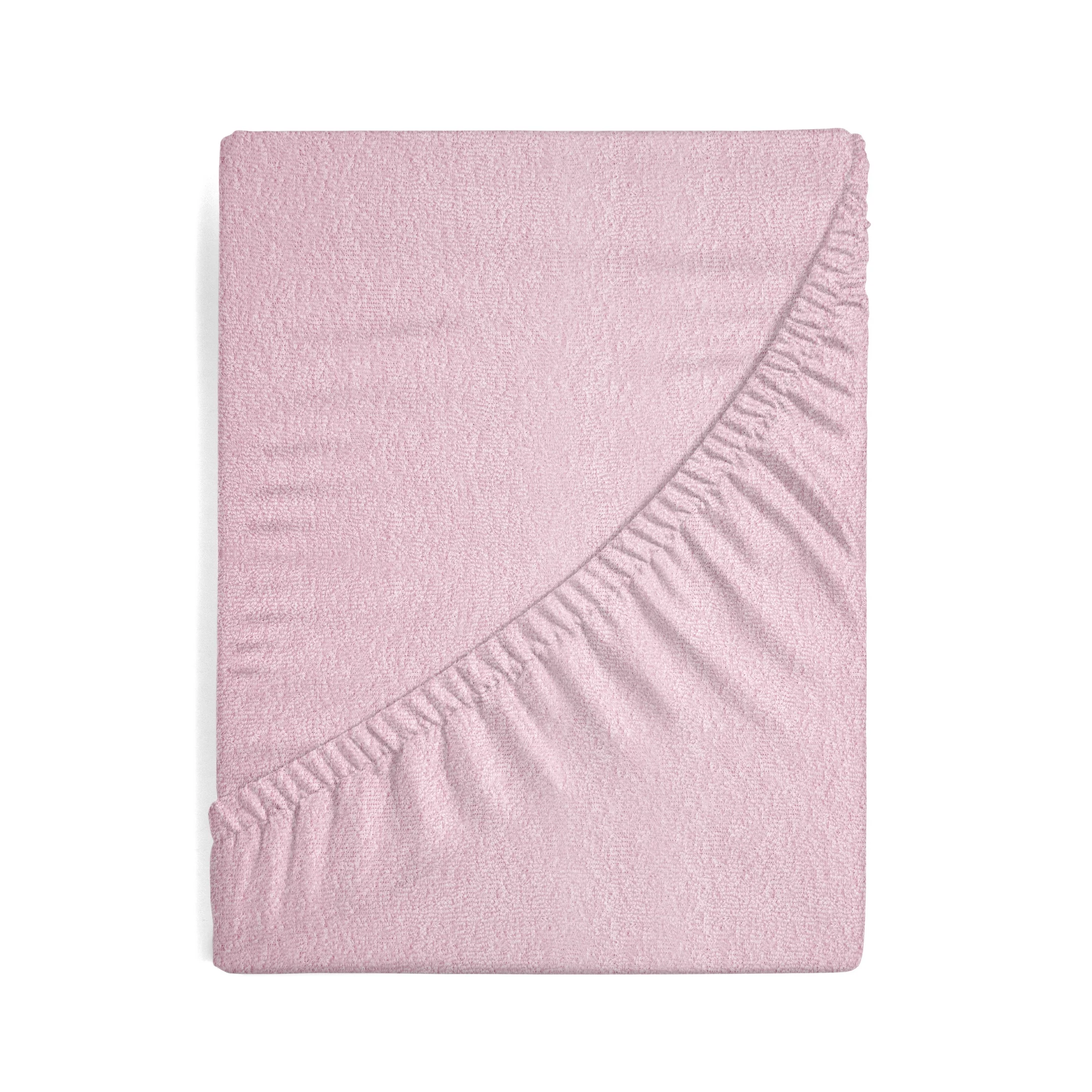 Prześcieradło frotte z gumką 120x200 cm z bawełny kolor pudrowy róż 170 g/m2 Design 91 Eurofirany