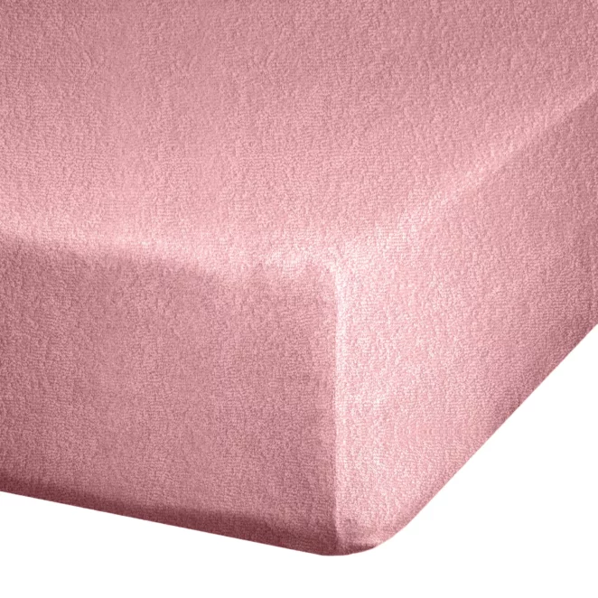 Prześcieradło frotte z gumką 160x200 cm z bawełny kolor pudrowy róż 170 g/m2 Design 91 Eurofirany