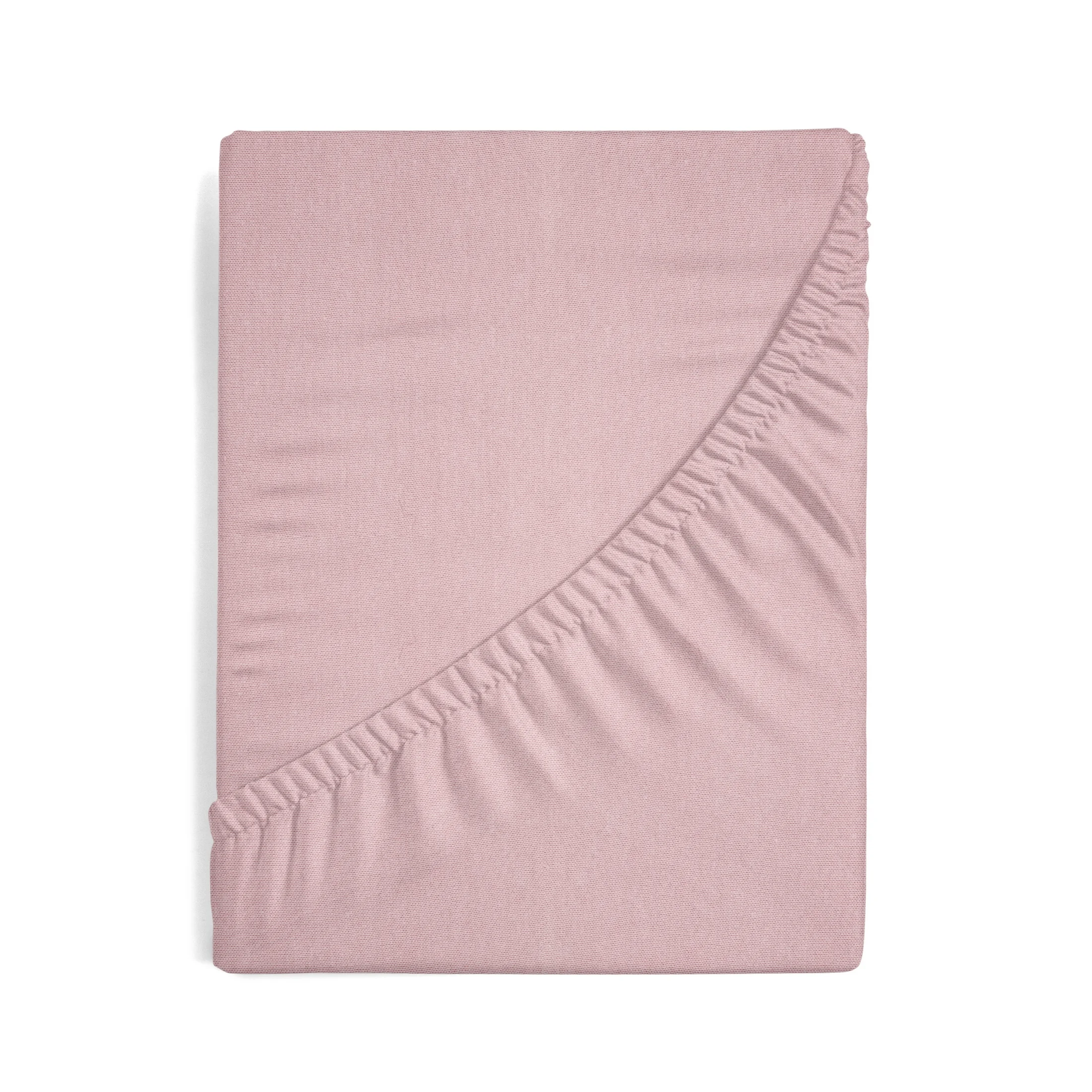 Prześcieradło jersey z gumką 120x200 cm z bawełny kolor pudrowy róż 125 g/m2 Design 91 Eurofirany