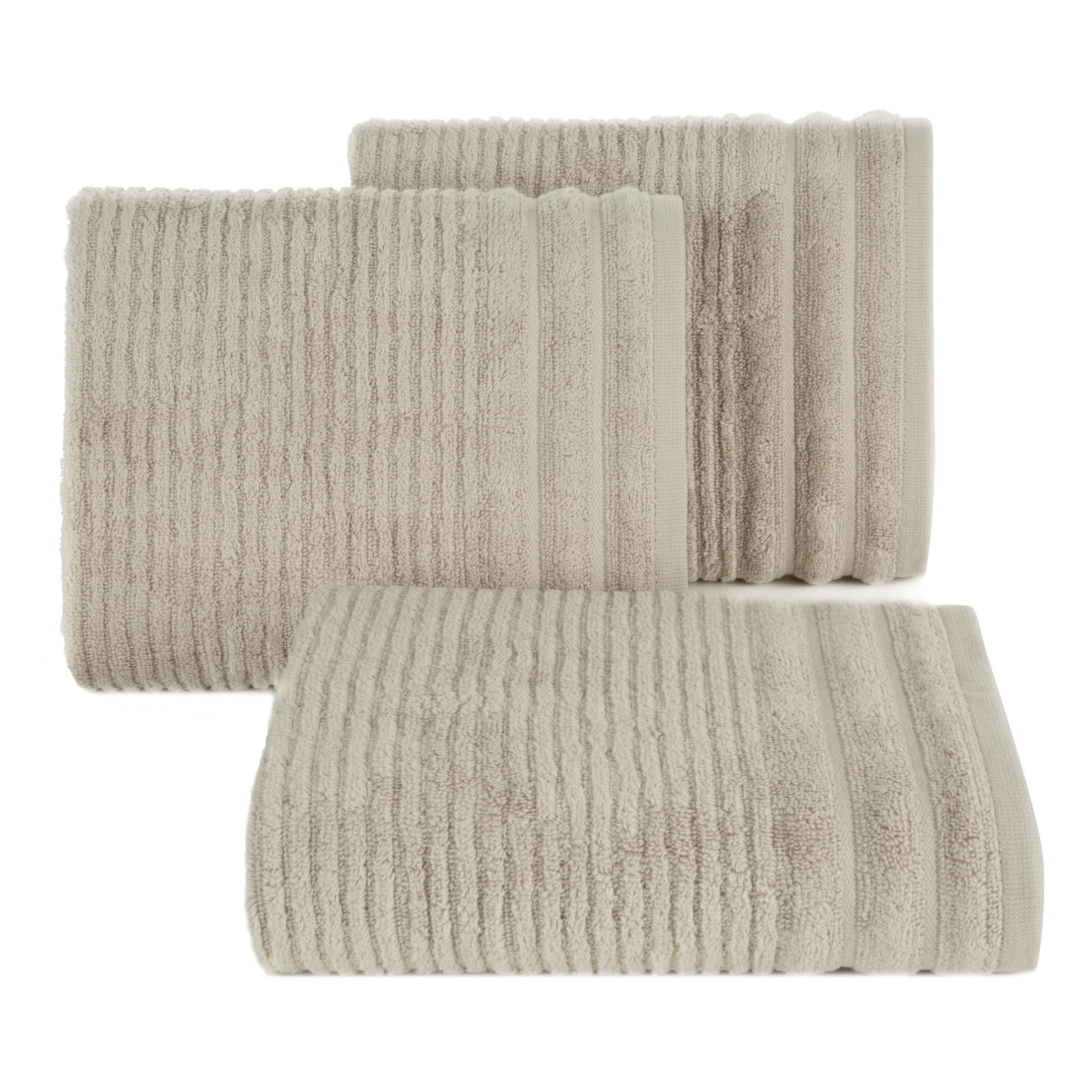 Ręcznik do rąk 30x50 cm bawełniany kolor beżowy w prążki 400 g/m2 SAMMY Eurofirany