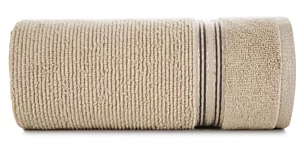 Ręcznik do rąk 30x50 cm bawełniany kolor beżowy z błyszczącą bordiurą 530 g/m2 FILON Eurofirany