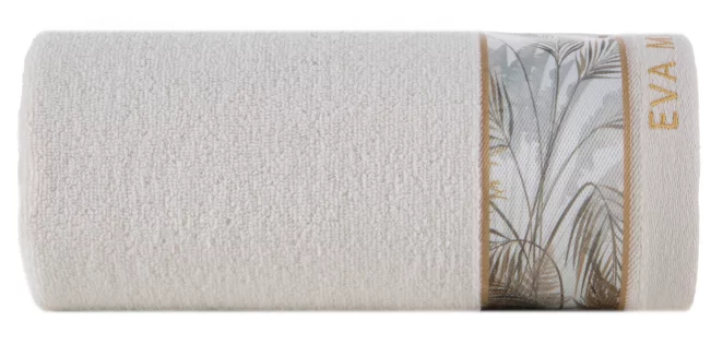 Ręcznik do rąk 30x50 cm bawełniany kolor beżowy z designerską bordiurą 500 g/m2 EVA 17 Eva Minge Eurofirany