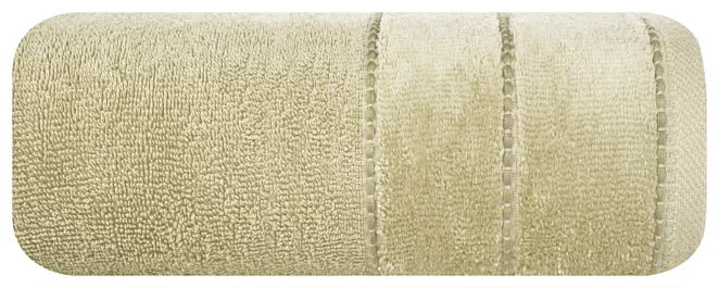 Ręcznik do rąk 30x50 cm bawełniany kolor beżowy z welwetową bordiurą 500 g/m2 JESSI Eurofirany