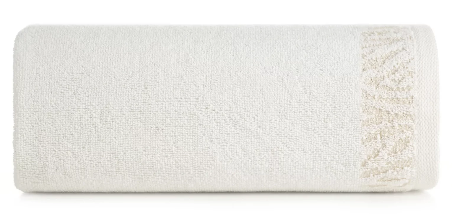 Ręcznik do rąk 30x50 cm bawełniany kolor biały z ozdobną błyszczącą bordiurą 500 g/m2 MARGO Eurofirany
