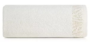 Ręcznik do rąk 30x50 cm bawełniany kolor biały z ozdobną błyszczącą bordiurą 500 g/m2 MARGO Eurofirany
