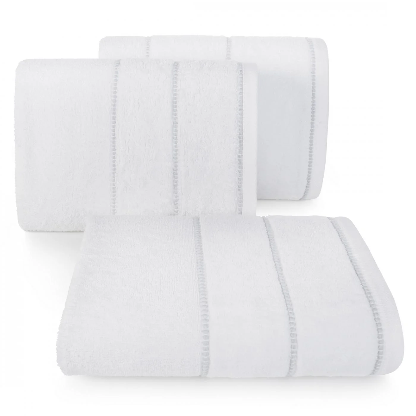 Ręcznik do rąk 30x50 cm bawełniany kolor biały z welwetową bordiurą 500 g/m2 JESSI Eurofirany