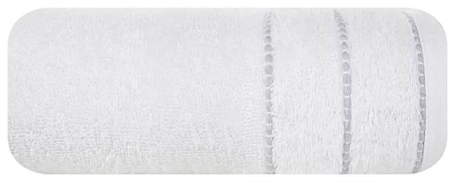 Ręcznik do rąk 30x50 cm bawełniany kolor biały z welwetową bordiurą 500 g/m2 JESSI Eurofirany