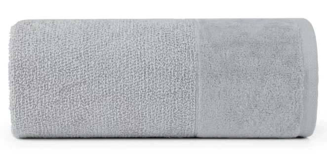 Ręcznik do rąk 30x50 cm bawełniany kolor jasnoszary z bordiurą z weluru 500 g/m2 LUCY Eurofirany