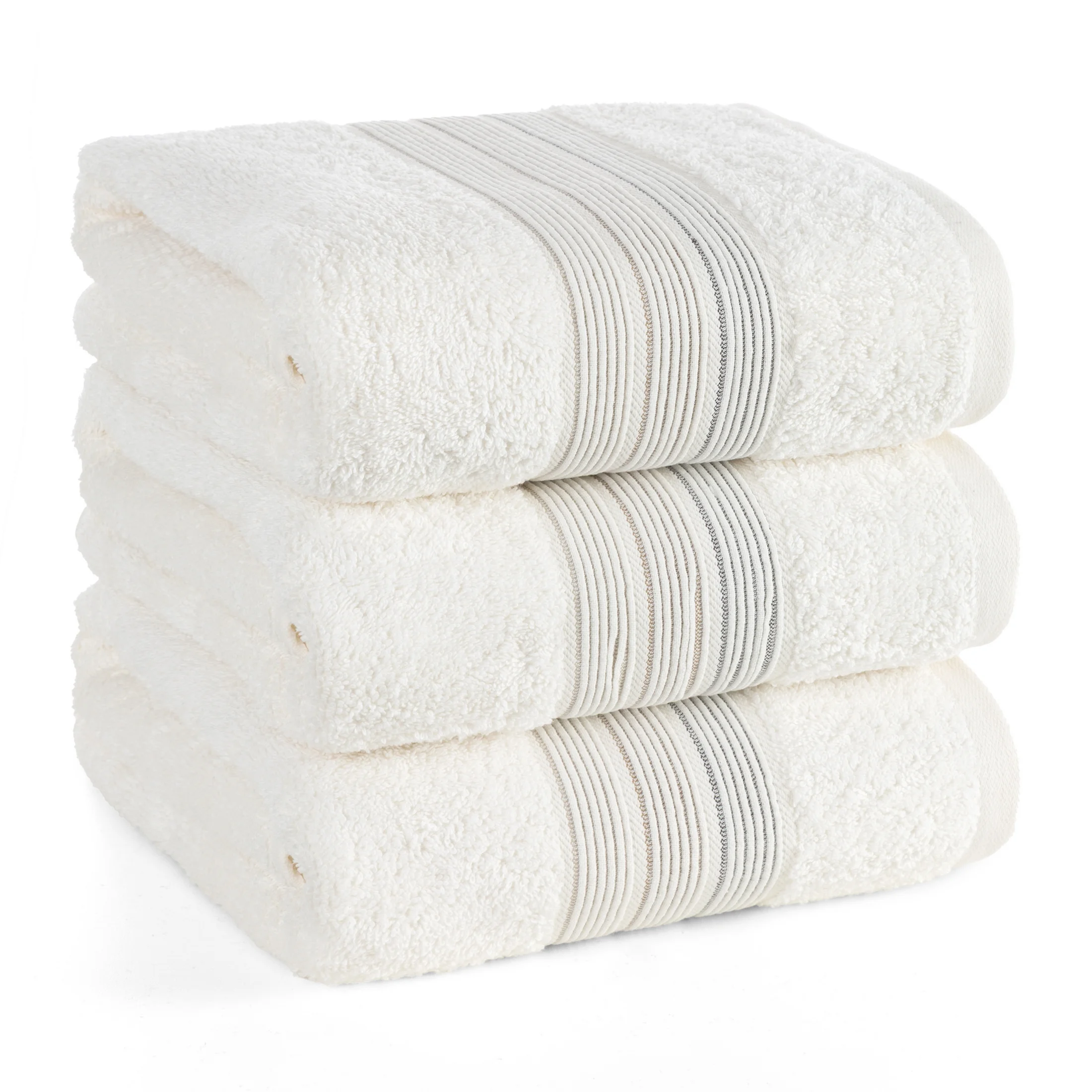 Ręcznik do rąk 30x50 cm bawełniany kolor kremowy w poziome paseczki 500 g/m2 VERANO Eurofirany