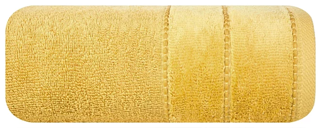 Ręcznik do rąk 30x50 cm bawełniany kolor musztardowy z welwetową bordiurą 500 g/m2 JESSI Eurofirany