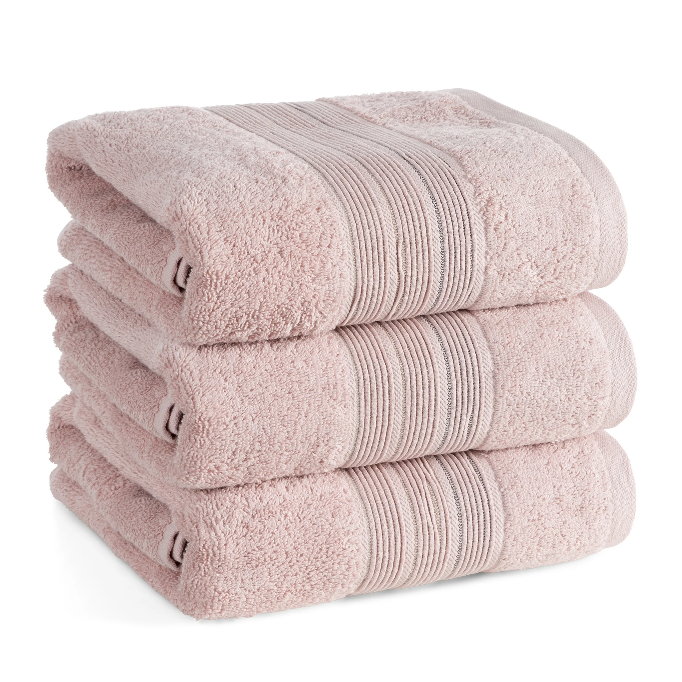 Ręcznik do rąk 30x50 cm bawełniany kolor pudrowy w poziome paseczki 500 g/m2 VERANO Eurofirany