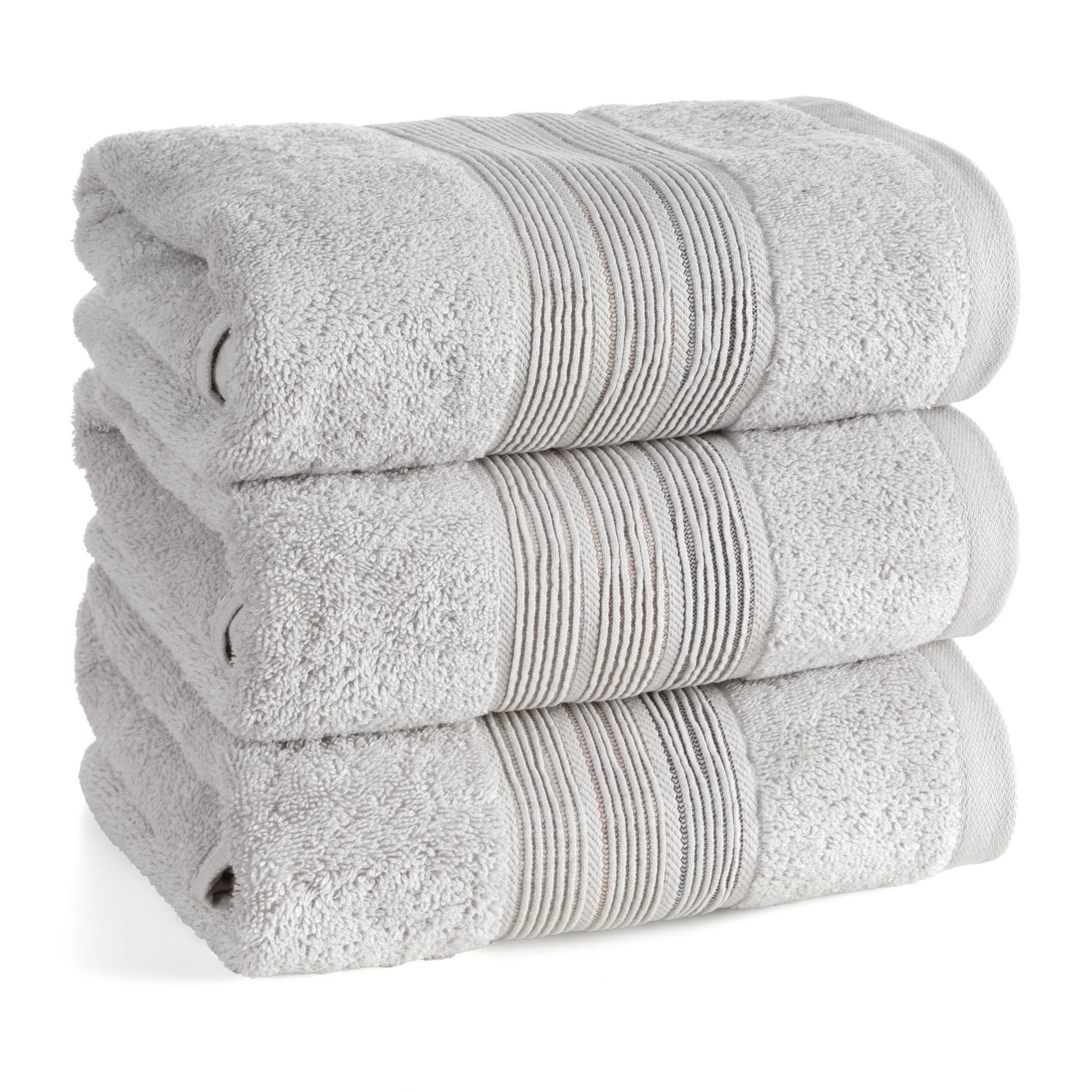 Ręcznik do rąk 30x50 cm bawełniany kolor srebrny w poziome paseczki 500 g/m2 VERANO Eurofirany