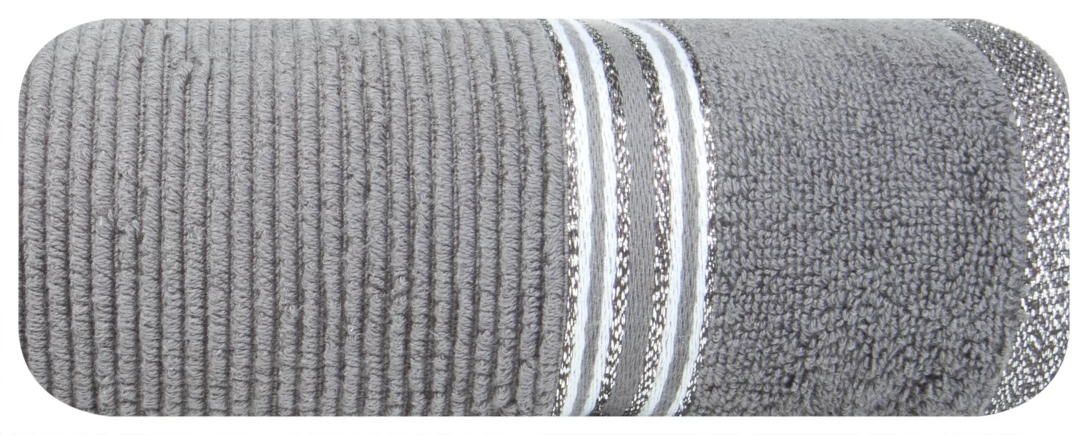 Ręcznik do rąk 30x50 cm bawełniany kolor srebrny z błyszczącą bordiurą 530 g/m2 FILON Eurofirany
