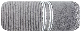 Ręcznik do rąk 30x50 cm bawełniany kolor srebrny z błyszczącą bordiurą 530 g/m2 FILON Eurofirany