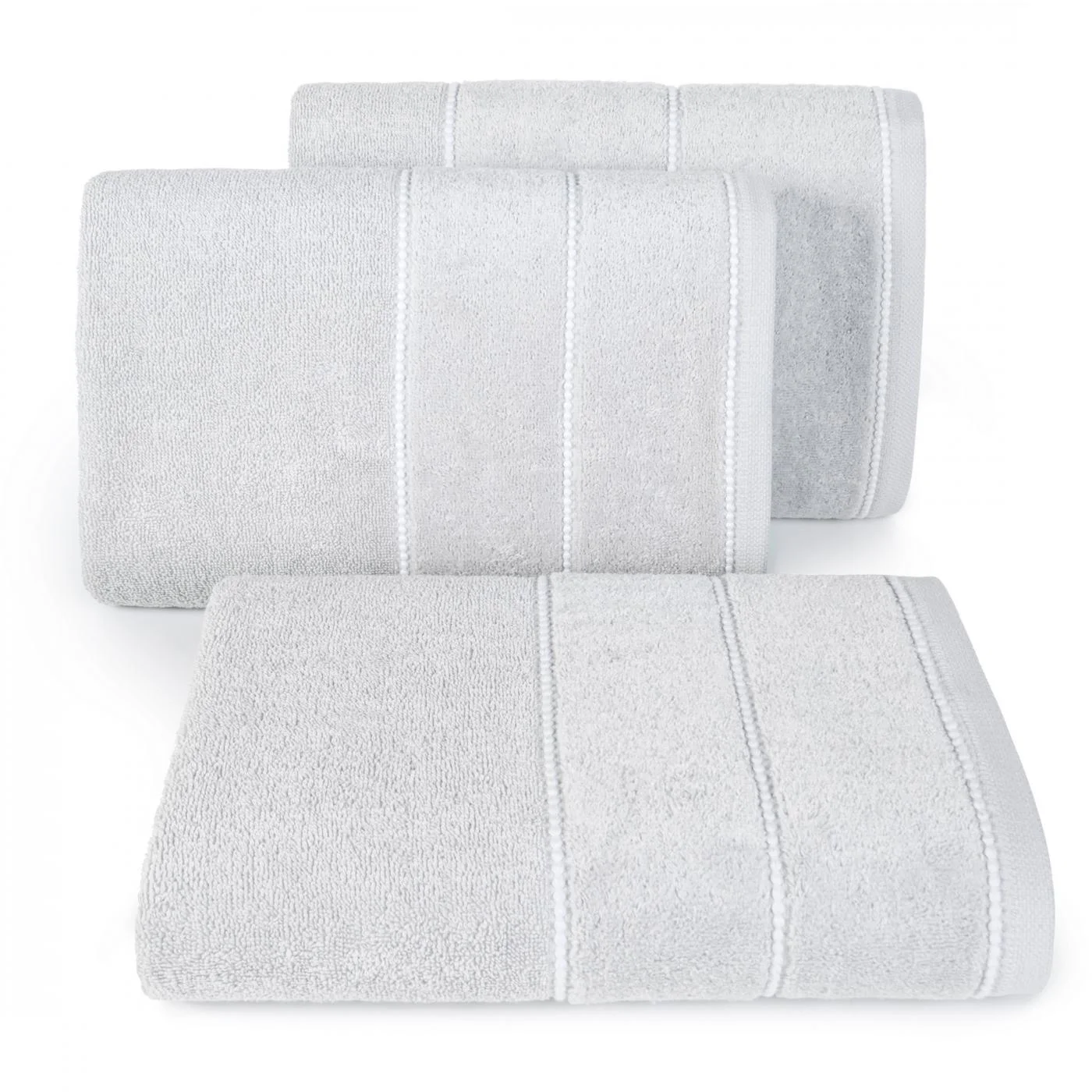 Ręcznik do rąk 30x50 cm bawełniany kolor srebrny z welwetową bordiurą 500 g/m2 MARI Eurofirany